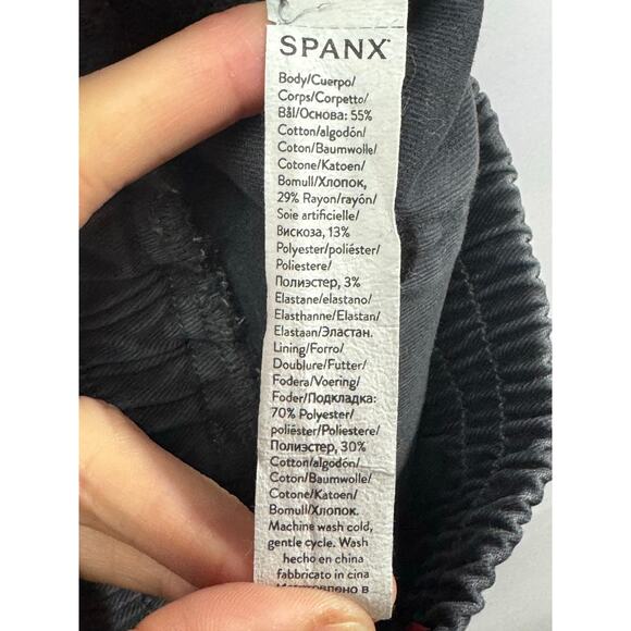 Spanx Women's Gray Elastic Waist Pull On Ankle Zip Cargo Jogger Pants - Size M - Picture 4 of 5